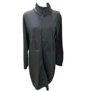 Athleta Black Long Sleeve Softshell Zipper Dress, Size XL